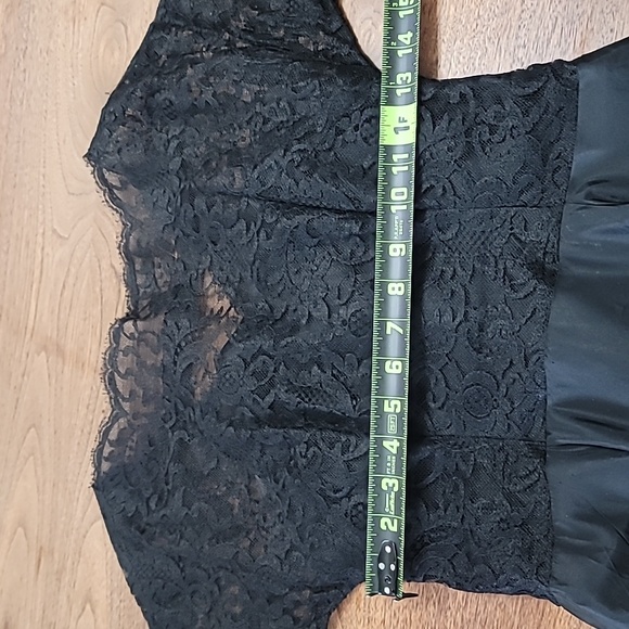 Gorgeous Vintage 1950s Lace & Satin Tea Length Cocktail Dress Amazing Condition - Picture 5 of 12